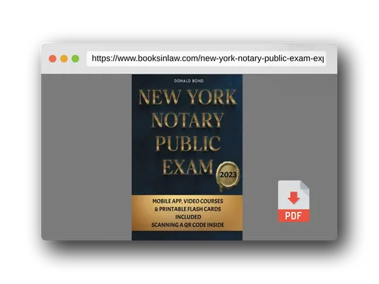 PDF Preview of the book New York Notary Public Exam: Explore Essential Knowledge for Exam Mastery and Jumpstart Your New Career [II EDITION]
