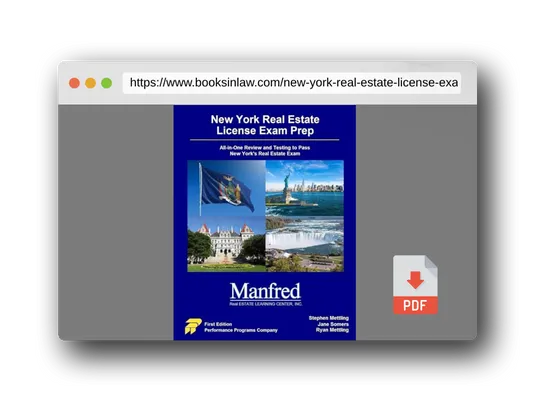 PDF Preview of the book New York Real Estate License Exam Prep - Manfred Real Estate Learning Center Edition