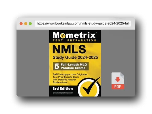 PDF Preview of the book NMLS Study Guide 2024-2025: 5 Full-Length MLO Practice Exams, SAFE Mortgage Loan Originator Test Prep Secrets Book with Detailed Answer Explanations: [3rd Edition]