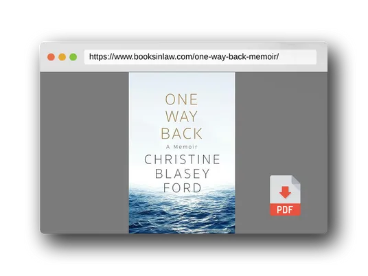 PDF Preview of the book One Way Back: A Memoir