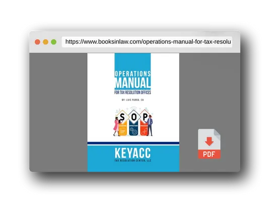 PDF Preview of the book Operations Manual for Tax Resolution Offices