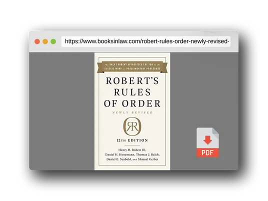 PDF Preview of the book Robert's Rules of Order Newly Revised, 12th edition