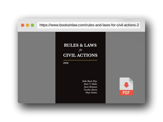 PDF Preview of the book Rules and Laws for Civil Actions: 2026