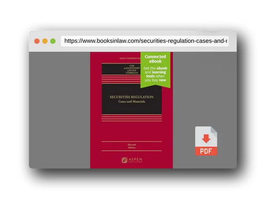 PDF Preview of the book Securities Regulation: Cases and Materials [Connected Ebook] (Aspen Casebook)