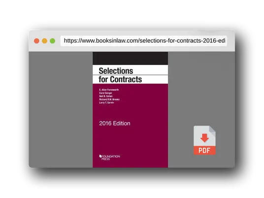 PDF Preview of the book Selections for Contracts: 2016 Edition (Selected Statutes)