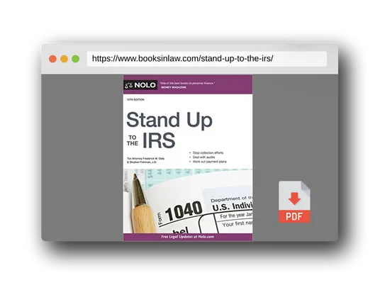 PDF Preview of the book Stand Up to the IRS
