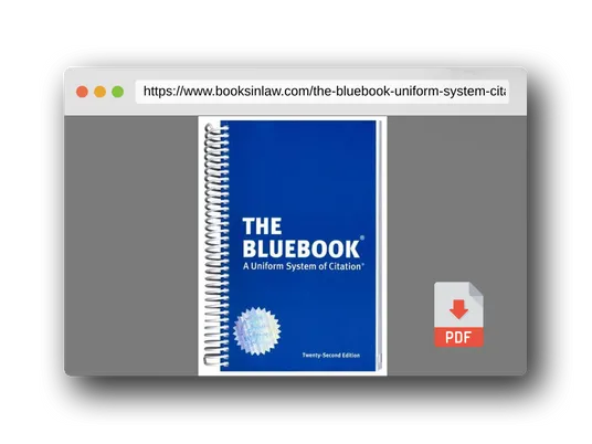 PDF Preview of the book The Bluebook: A Uniform System of Citation