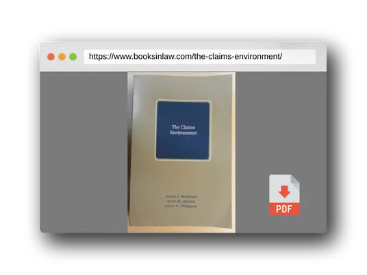 PDF Preview of the book The Claims Environment