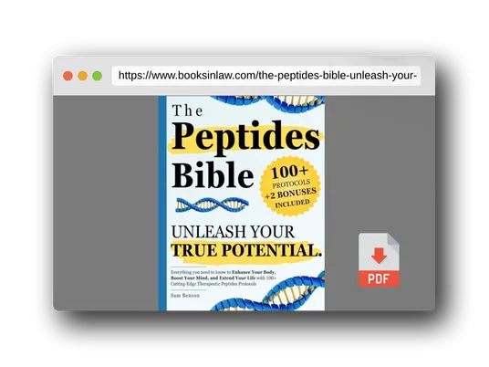PDF Preview of the book The Peptides Bible • Unleash Your True Potential: Everything you need to know to Enhance Your Body, Boost Your Mind, and Extend Your Life with 100+ Cutting-Edge Therapeutic Peptides Protocols
