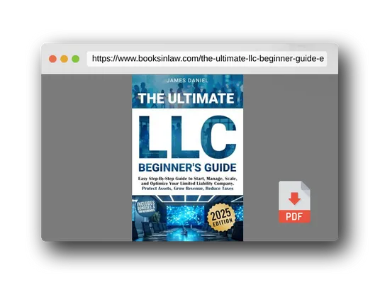 PDF Preview of the book The Ultimate LLC Beginner's Guide: Easy Step-By-Step Guide to Start, Manage, Scale, and Optimize Your Limited Liability Company. Protect Assets, Grow Revenue, Reduce Taxes
