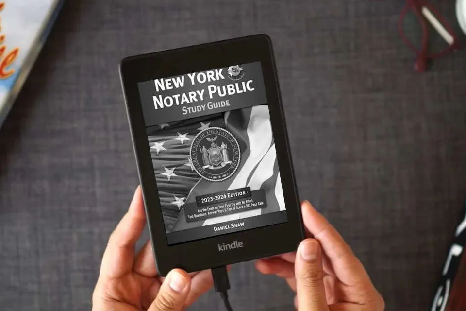 Read Online New York Notary Public Study Guide: Ace the Exam on Your First Try with No Effort | Test Questions, Answer Keys & Insider Tips to Score a 98% Pass Rate as a Kindle eBook
